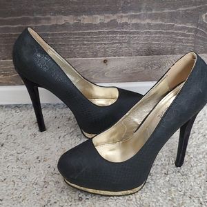 Black "Snake Skin" design High Heels